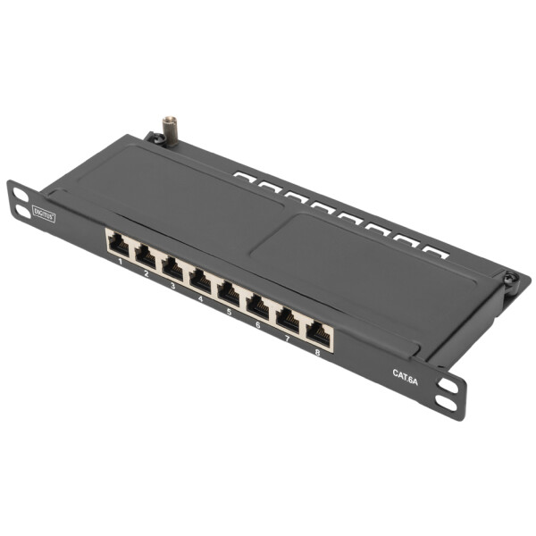 DIGITUS 10" Slim Patch Panel Kat.6A, 0,5 HE, geschirmt