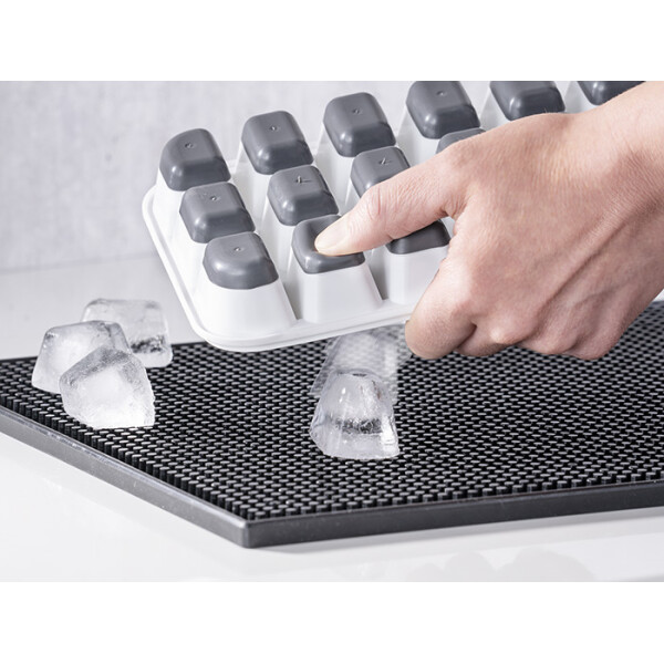 APS Eiswürfeldose mit Deckel, transparent grau, 2er Set