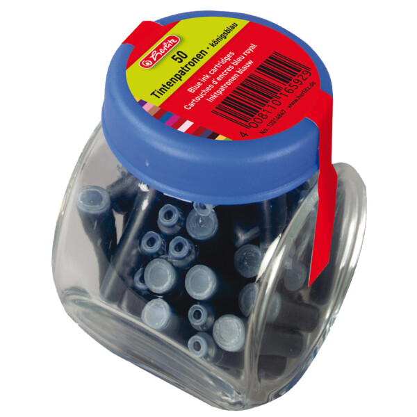 herlitz Standard-Tintenpatronen im Glas, k&ouml;nigsblau