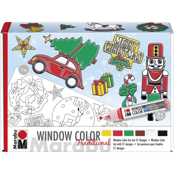 Marabu Window Color Set "XMAS Traditional", 6 x 25 ml