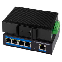 LogiLink Industrial Gigabit Ethernet PoE Switch, 5 Port