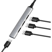 LogiLink USB 3.0 Slim-Hub, 4-Port, Aluminiumgehäuse,...