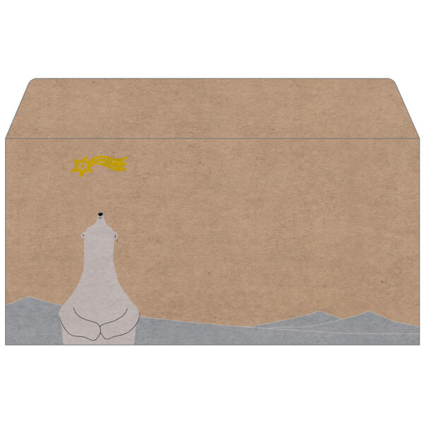 sigel Weihnachts-Umschlag "Polar bear with shooting star"
