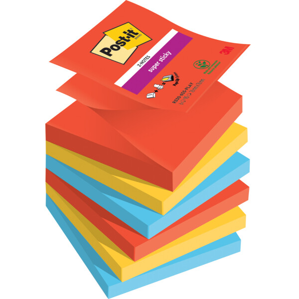 Post-it Haftnotizen super sticky z-notes, 76x76 mm, Carnival