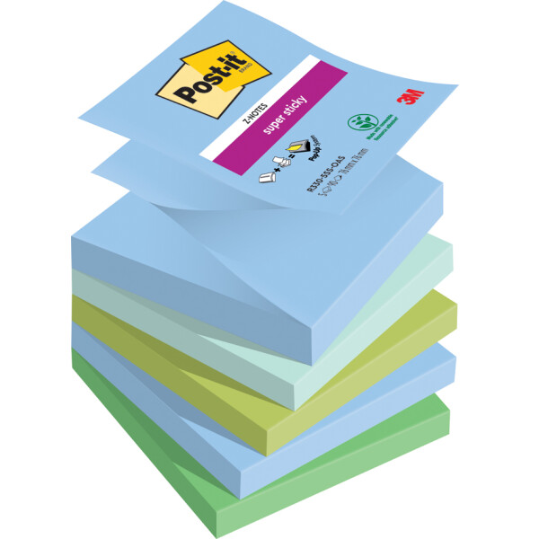 Post-it Haftnotizen super sticky z-notes, 76x76 mm, Carnival