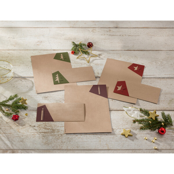 sigel Weihnachts-Umschlag-Set "Cut-out style", DIN lang