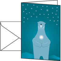 sigel Weihnachtskarte "Polar bear with candle",...