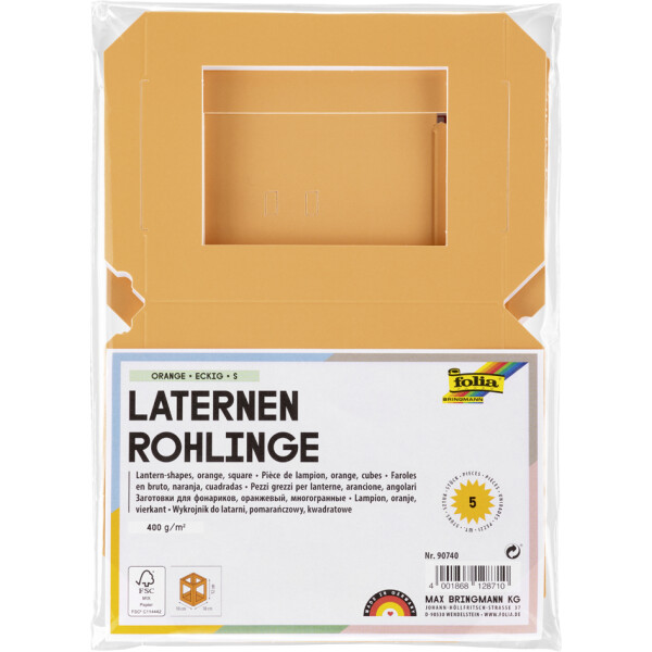 folia Mini-Laternen-Zuschnitt, 100 x 100 x 120 mm, braun