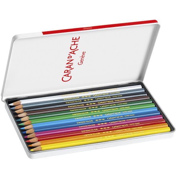 CARAN DACHE Buntstifte SWISSCOLOR, 12er Metalletui