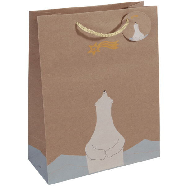 sigel Weihnachts-Geschenktüte "Polar bear with...", groß