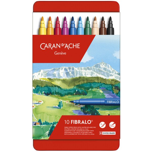CARAN DACHE Fasermaler FIBRALO, 10er Metalletui