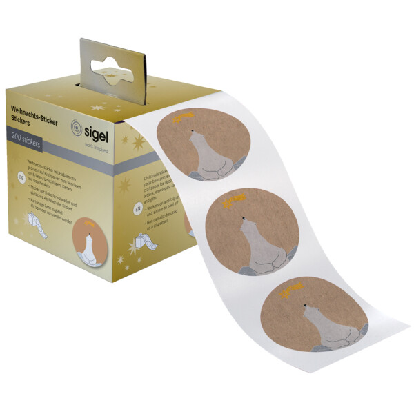 sigel Weihnachts-Sticker "Polar bear with shooting star"