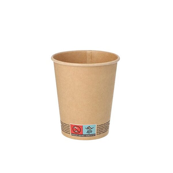 PAPSTAR Papp-Trinkbecher "pure, 0,2 l, braun