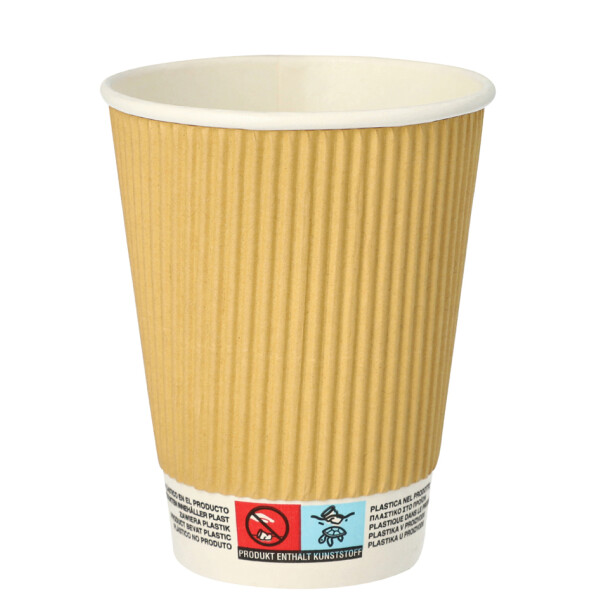 PAPSTAR Papp-Trinkbecher "pure" Ripple Wall, 0,3 l, beige