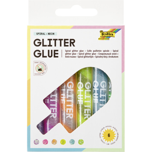 folia Glitzerkleber "Glitterglue SPIRAL NEON", sortiert