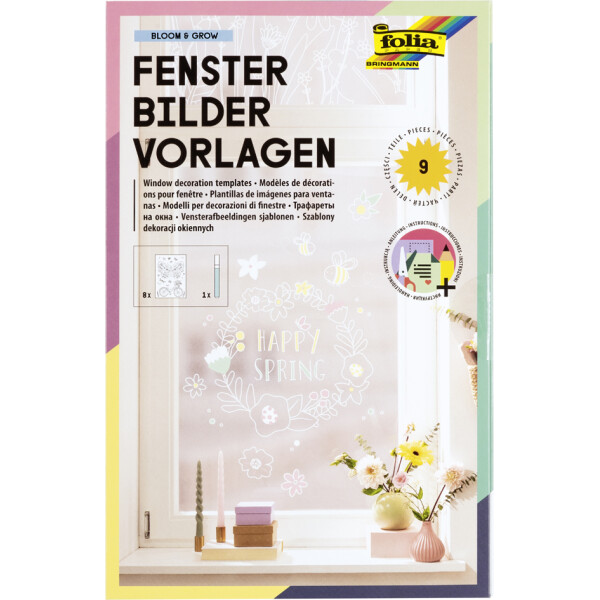 folia Fensterbilder-Vorlagen "BLOOM & GROW" - Premium