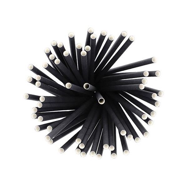PAPSTAR Papier-Trinkhalm "pure", 250 mm, schwarz