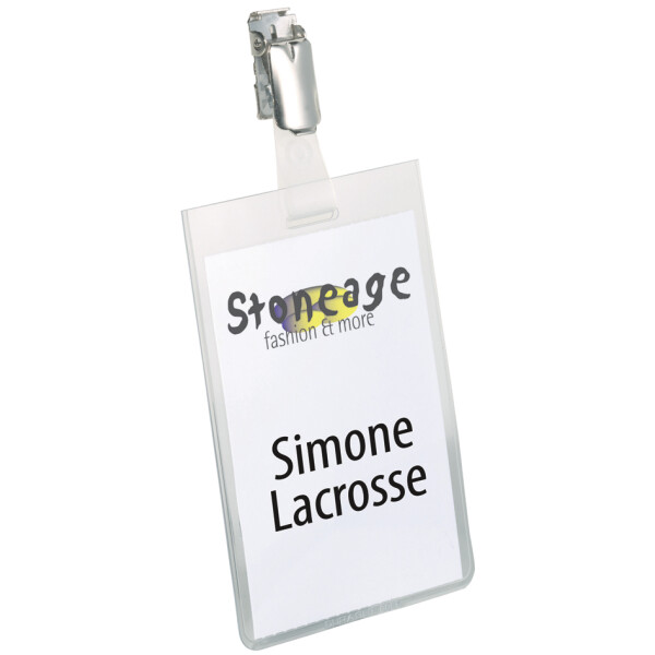 DURABLE Namensschild, oben geschlossen, mit Clip, 60 x 90 mm