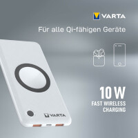 VARTA Powerbank "Wireless", 20.000 mAh, weiß