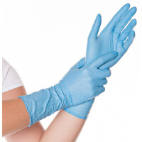 HYGOSTAR Nitril-Handschuh SAFE LONG, M, blau, puderfrei