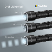 VARTA Taschenlampe Aluminium Light F30 Pro, schwarz
