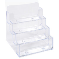 EXACOMPTA Visitenkartenhalter, 4 Fächer, glasklar