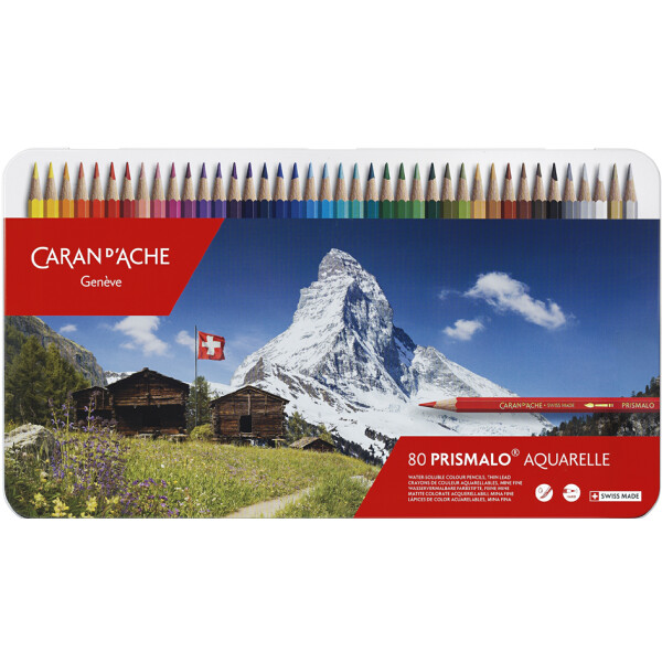 CARAN DACHE Buntstifte PRISMALO Aquarelle, 80er Metalletui