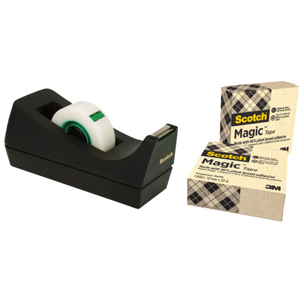 Scotch Tischabroller C38, inkl. 3 Rollen Klebefilm, schwarz