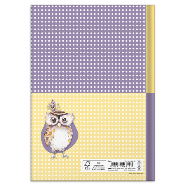 RNK Verlag Notizbuch "Eule", DIN A5, 96 Blatt, dotted