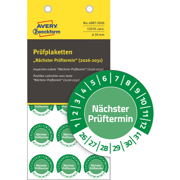 AVERY Zweckform Prüfplaketten "Nächster Prüftermin", 2025-30