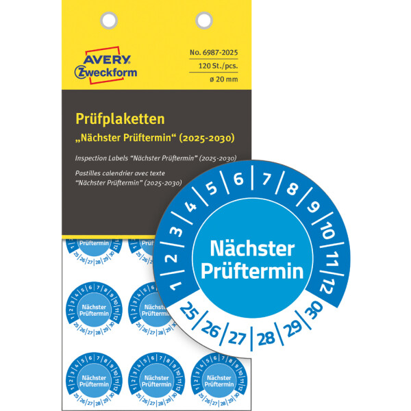 AVERY Zweckform Prüfplaketten "Nächster Prüftermin", 2025-30
