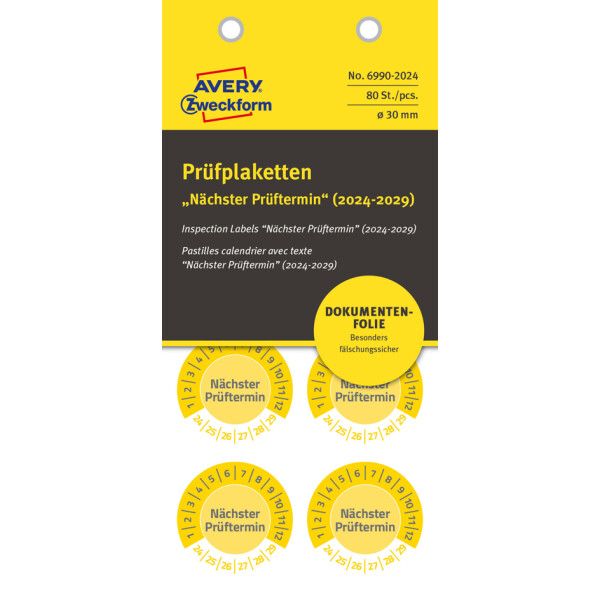 AVERY Zweckform Prüfplaketten "Nächster Prüftermin", 2025-30