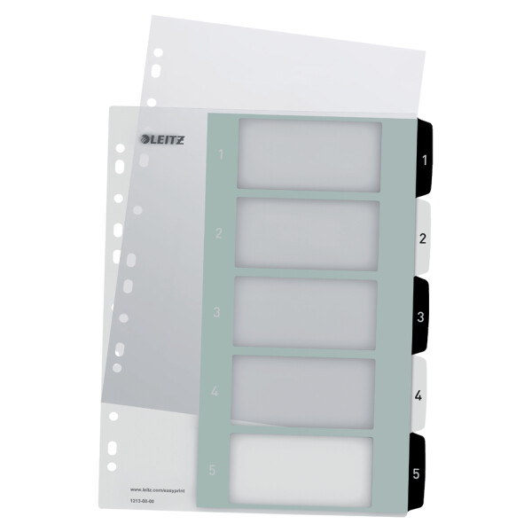 LEITZ Kunststoff-Register WOW, Zahlen, A4 Überbreite, 1-10