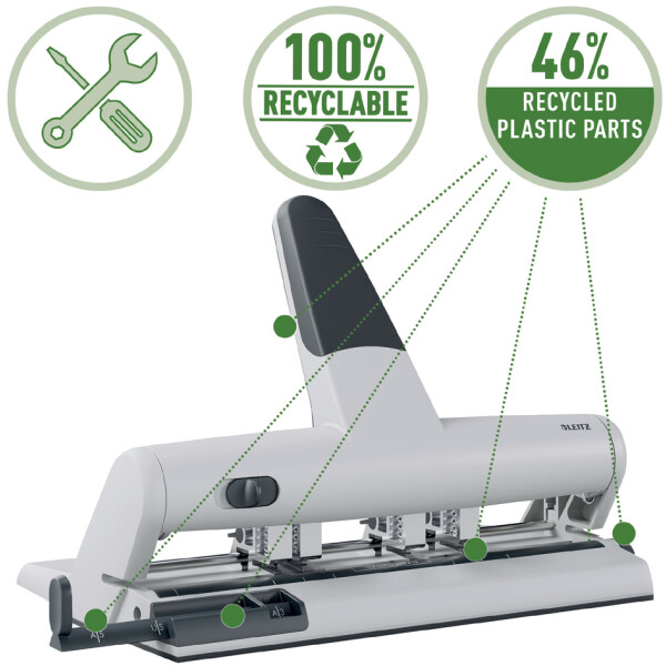 LEITZ Lochsegment für Mehrfachlocher AKTO 5114, silber