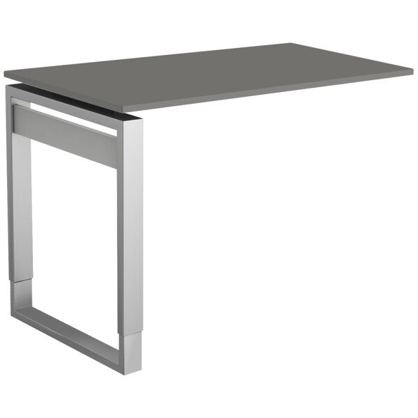 kerkmann Anbau-Schreibtisch Form 5, Bügel-Gestell, lichtgrau