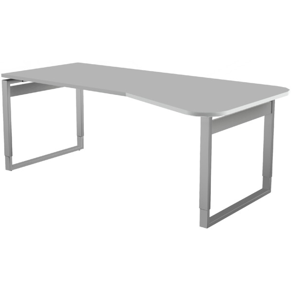 kerkmann Anbau-Schreibtisch Form 5, Bügel-Gestell, lichtgrau