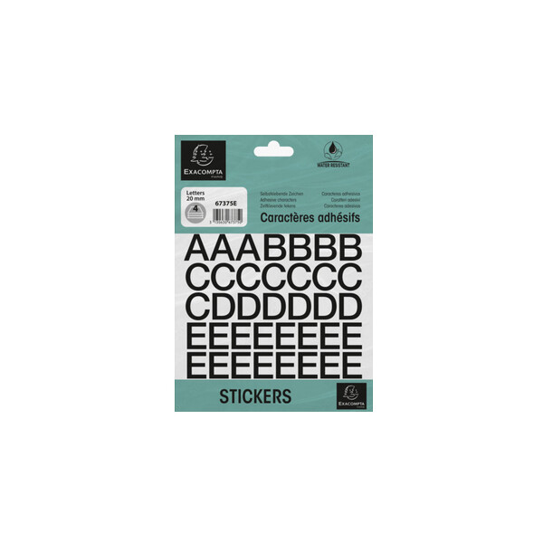EXACOMPTA Selbstklebebuchstaben A-Z, 50 mm, schwarz