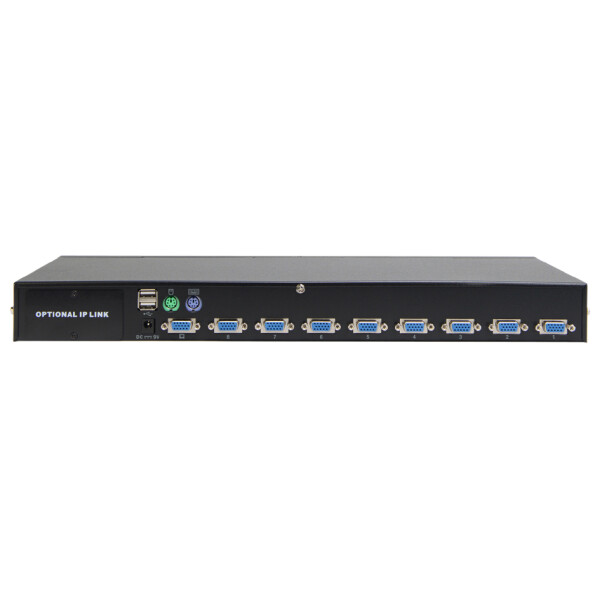 DIGITUS KVM Combo Switch USB PS 2, 8-fach, schwarz