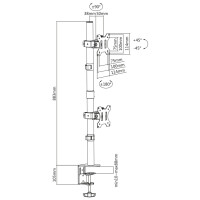 DIGITUS Universal Dual Monitorarm, Vertikal, schwarz