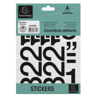 EXACOMPTA Selbstklebezahlen 0-9, 50 mm, schwarz