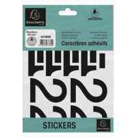 EXACOMPTA Selbstklebezahlen 0-9, 60 mm, schwarz