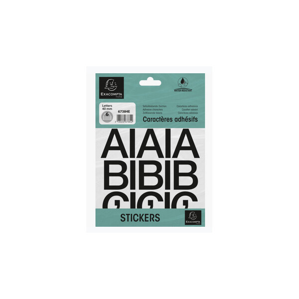 EXACOMPTA Selbstklebebuchstaben A-Z, 20 mm, schwarz
