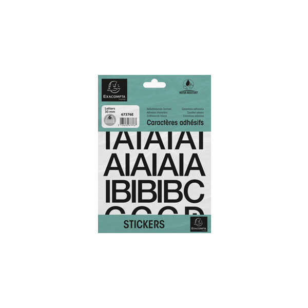 EXACOMPTA Selbstklebebuchstaben A-Z, 20 mm, schwarz
