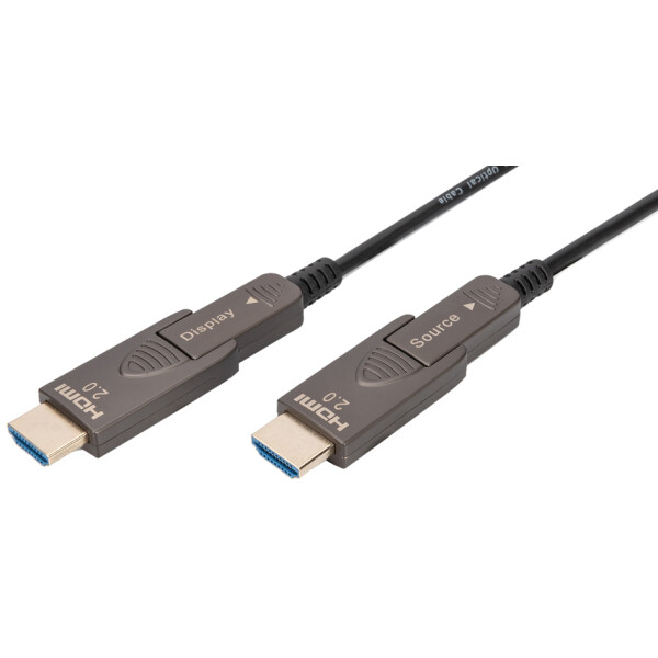 DIGITUS HDMI AOC Hybrid Glasfaserkabel, 4K, schwarz, 30 m