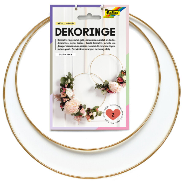 folia Deko-Ringe Metall, 250 mm und 300 mm, weiß