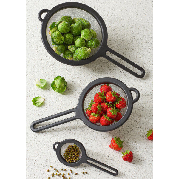 GastroMax Küchensieb, feinmaschig, Durchm.: 80 mm, schwarz