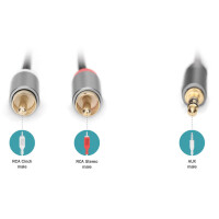 DIGITUS Stereo-Audioadapterkabel, Klinke - Cinch, 1,0 m