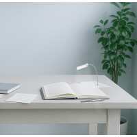 KLEIBER Mini LED-Klemmleuchte, Batteriebetrieb, weiß