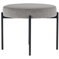 PAPERFLOW Hocker GAIA, rund, Samtbezug, grau