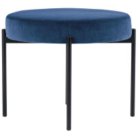 PAPERFLOW Hocker GAIA, rund, Samtbezug, blau